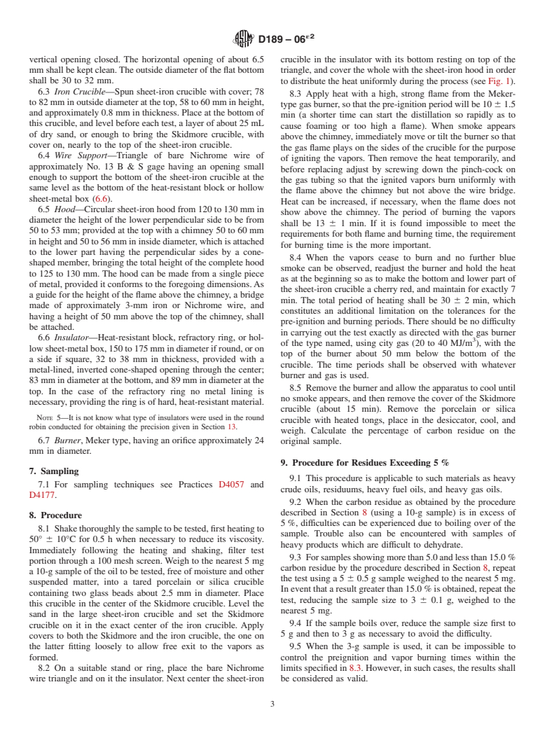 ASTM D189-06e2 - Standard Test Method for Conradson Carbon Residue of Petroleum Products