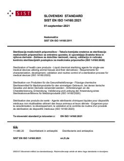 SIST EN ISO 14160:2021 - Page 1 preview