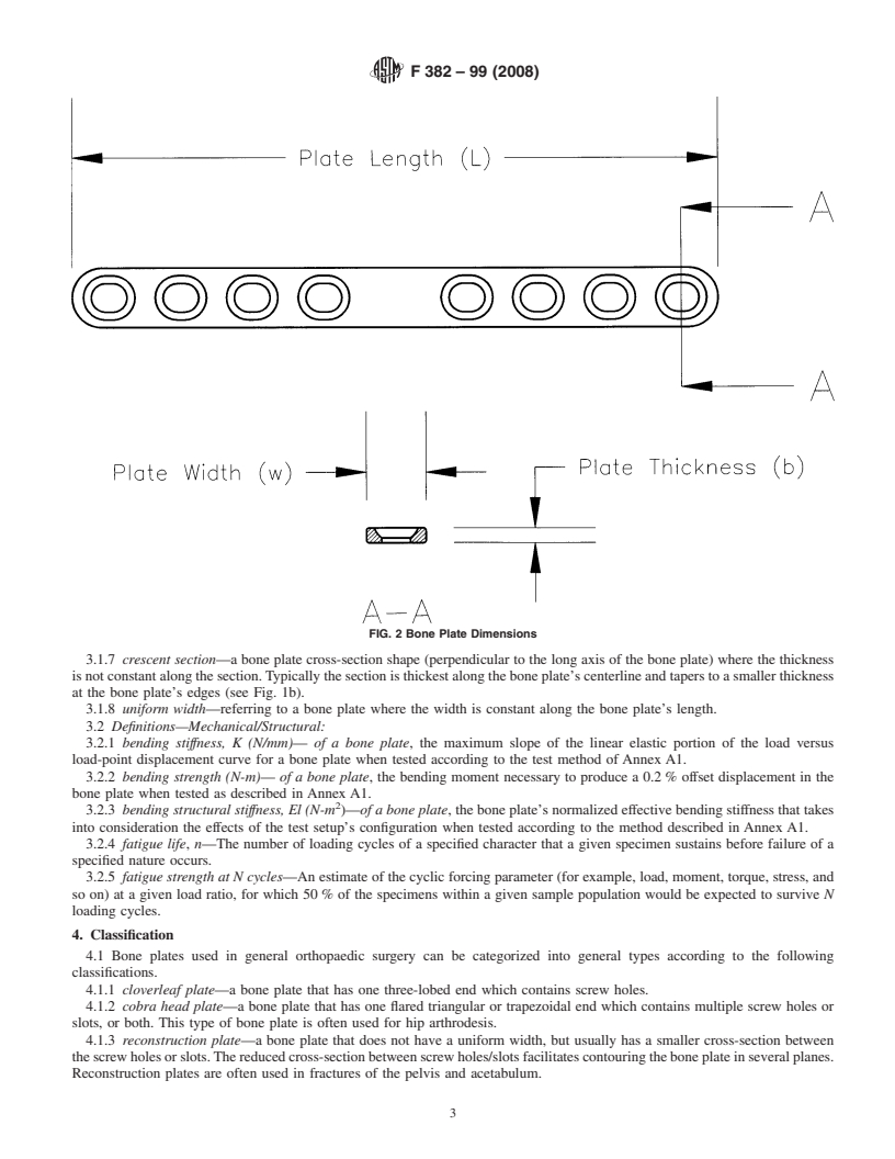 REDLINE ASTM F382-99(2008) - Standard Specification and Test Method for Metallic Bone Plates