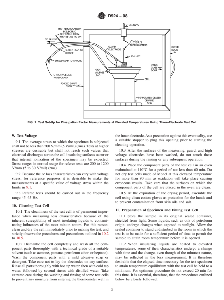 ASTM D924-08 - Standard Test Method for Dissipation Factor (or Power Factor) and Relative Permittivity (Dielectric Constant) of Electrical Insulating Liquids