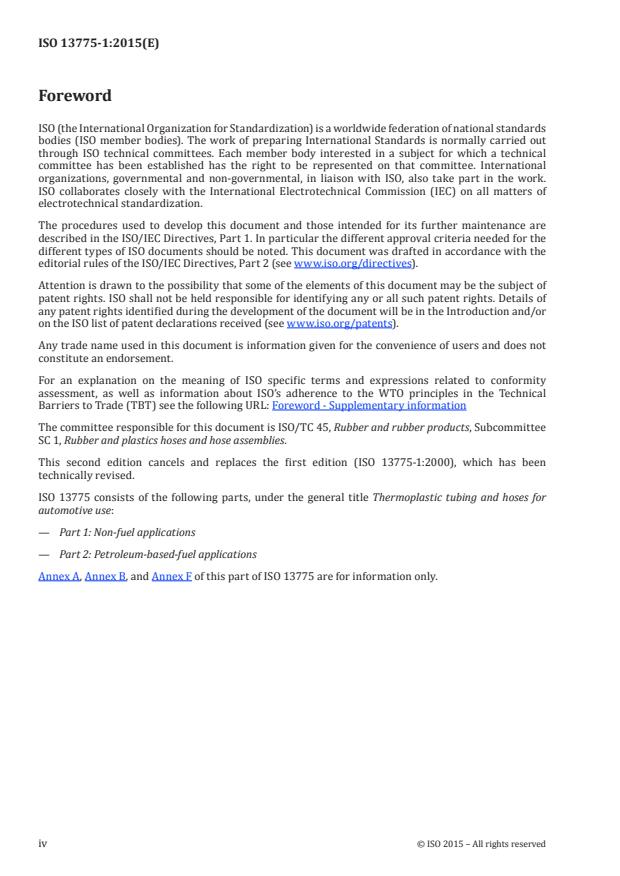 ISO 13775-1:2015 ISO 13775-1:2015 - Thermoplastic tubing and hoses for automotive use - Page 4 preview