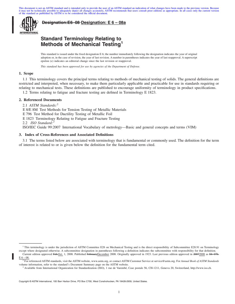 REDLINE ASTM E6-08a - Standard Terminology Relating to  Methods of Mechanical Testing