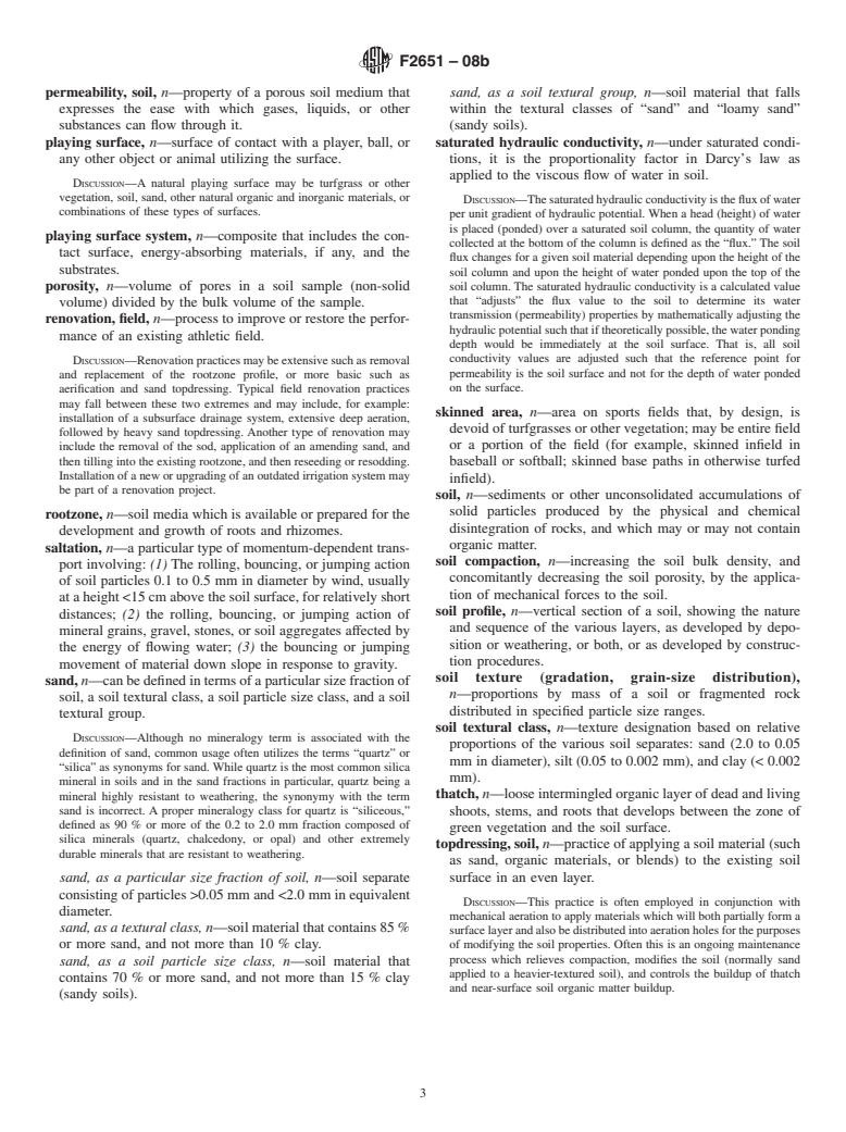 ASTM F2651-08b - Standard Terminology Relating to Soil and Turfgrass Characteristics of Natural Playing Surfaces