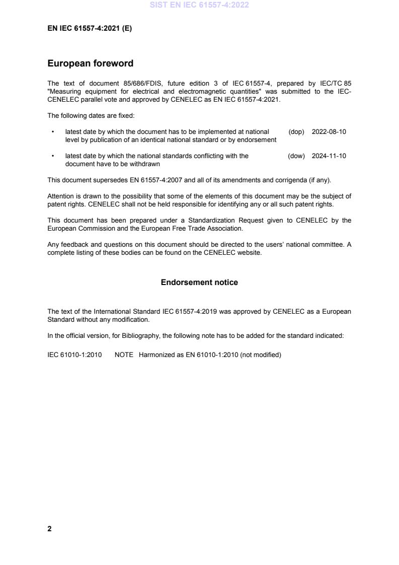 SIST EN IEC 61557-4:2022 SIST EN IEC 61557-4:2022 - Page 4 preview