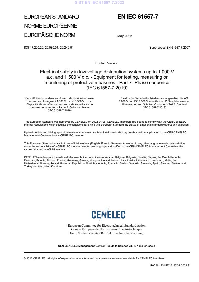 EN IEC 61557-7:2022 - BARVE