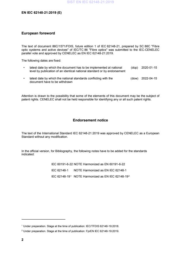 SIST EN IEC 62148-21:2019 SIST EN IEC 62148-21:2019 - Page 4 preview