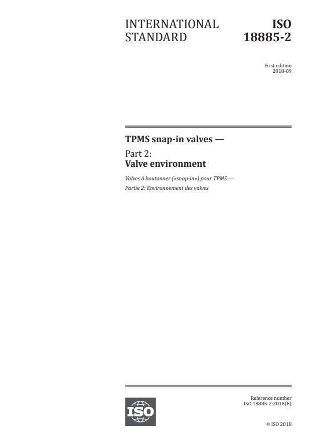 ISO 18885-2:2018 - TPMS snap-in valves