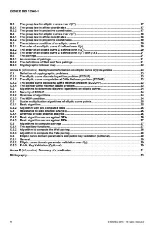 ISO/IEC 15946-1:2016 ISO/IEC 15946-1:2016 - Information technology -- Security techniques -- Cryptographic techniques based on elliptic curves - Page 4 preview