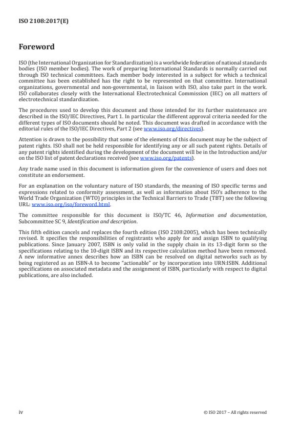 ISO 2108:2017 ISO 2108:2017 - Information and documentation -- International Standard Book Number (ISBN) - Page 4 preview