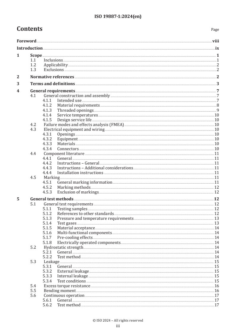 ISO 19887-1:2024 - Gaseous Hydrogen — Fuel system components for hydrogen-fuelled vehicles — Part 1: Land vehicles
Released:15. 10. 2024