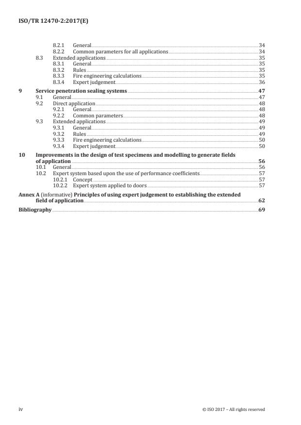 ISO/TR 12470-2:2017 ISO/TR 12470-2:2017 - Fire-resistance tests -- Guidance on the application and extension of results from tests conducted on fire containment assemblies and products - Page 4 preview