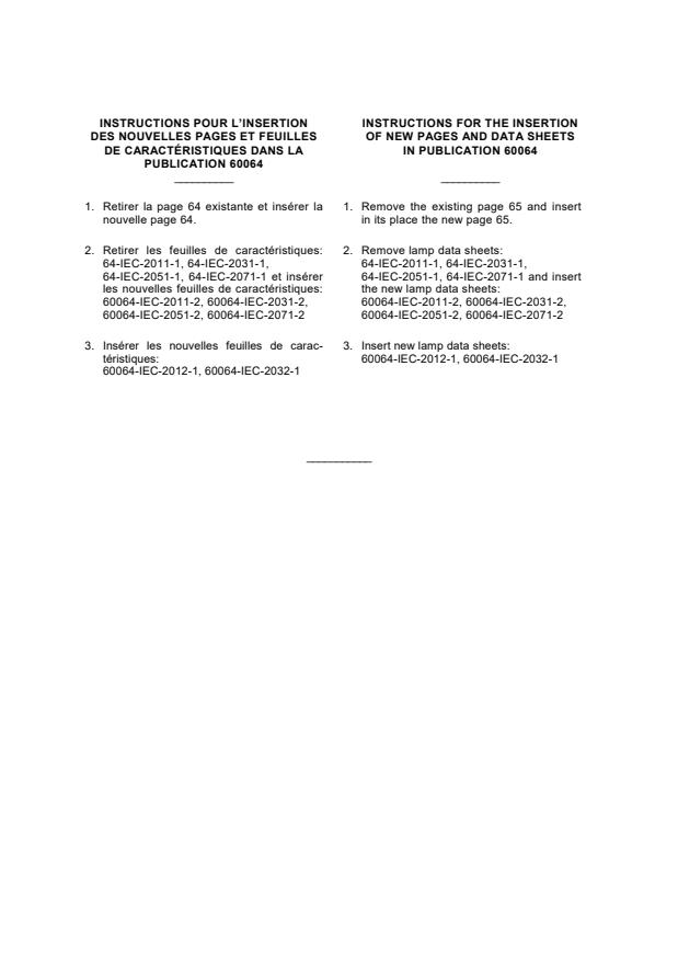 IEC 60064:1993/AMD1:2000 - Amendment 1 - Tungsten filament lamps for domestic and similar general lighting purposes - Performance requirements