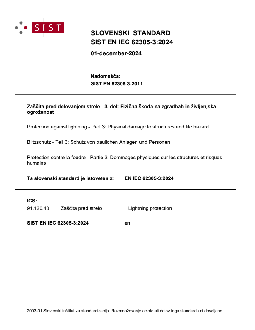 EN IEC 62305-3:2024 - BARVE