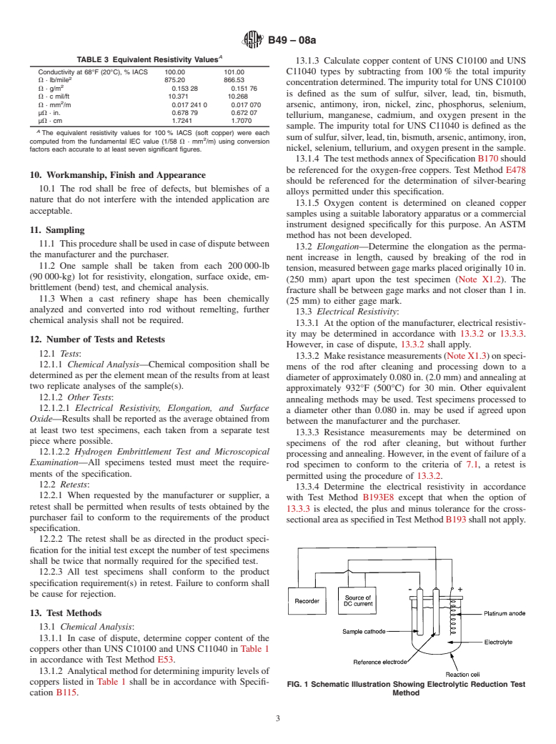 ASTM B49-08a - Standard Specification for  Copper Rod Drawing Stock for Electrical Purposes