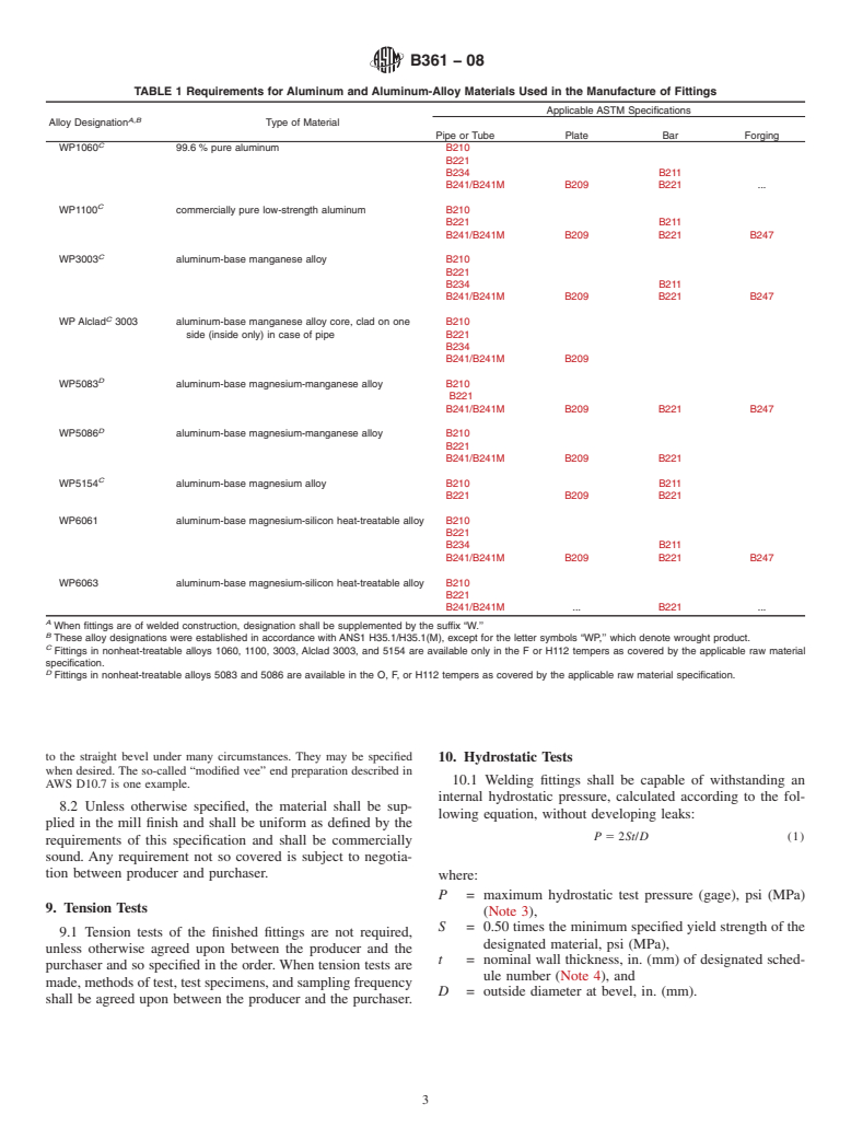 ASTM B361-08 - Standard Specification for Factory-Made Wrought Aluminum and Aluminum-Alloy Welding Fittings