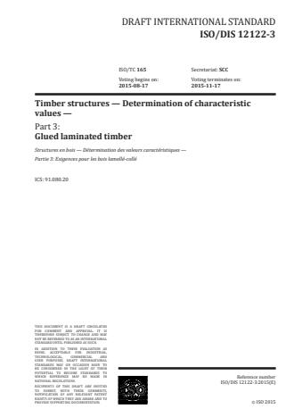 ISO 12122-3:2016 - Timber structures -- Determination of characteristic values