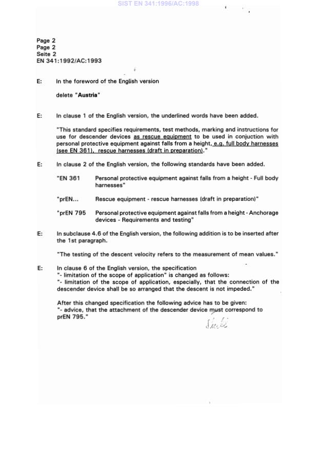 EN 341:1992/AC:1993 EN 341:1996/AC:1998 - Page 4 preview