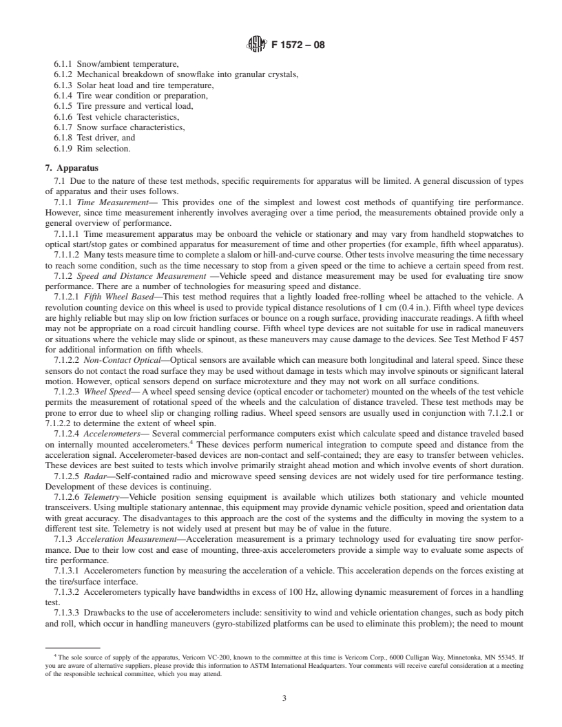 REDLINE ASTM F1572-08 - Standard Test Methods for Tire Performance Testing on Snow and Ice Surfaces