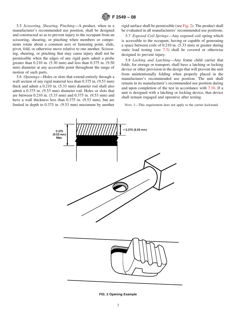 ASTM F2549-08 - Standard Consumer Safety Specification for Frame Child Carriers