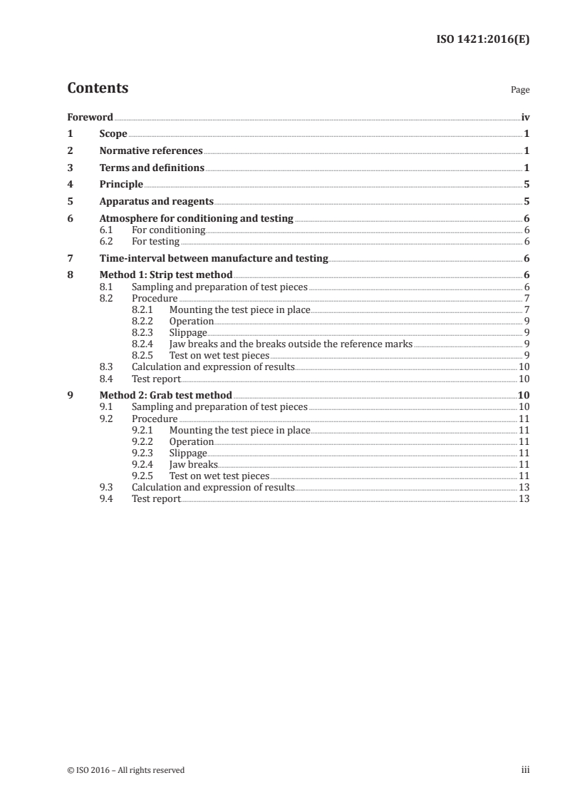 ISO 1421:2016 ISO 1421:2016 - Rubber- or plastics-coated fabrics — Determination of tensile strength and elongation at break
Released:11/28/2016 - Page 3 preview