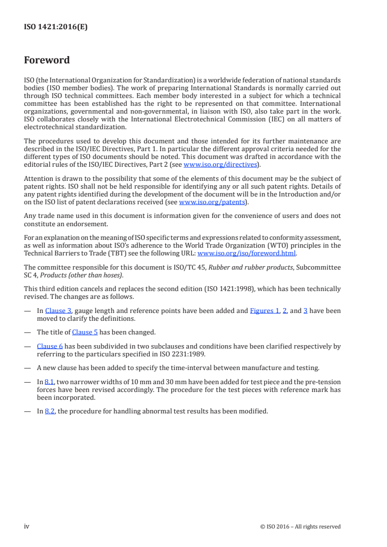 ISO 1421:2016 ISO 1421:2016 - Rubber- or plastics-coated fabrics — Determination of tensile strength and elongation at break
Released:11/28/2016 - Page 4 preview