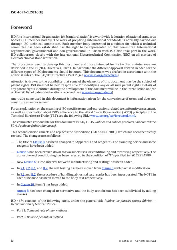 ISO 4674-1:2016 ISO 4674-1:2016 - Rubber- or plastics-coated fabrics -- Determination of tear resistance - Page 4 preview