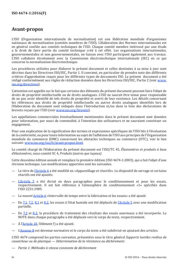 ISO 4674-1:2016 ISO 4674-1:2016 - Supports textiles revetus de caoutchouc ou de plastique -- Détermination de la résistance au déchirement - Page 4 preview
