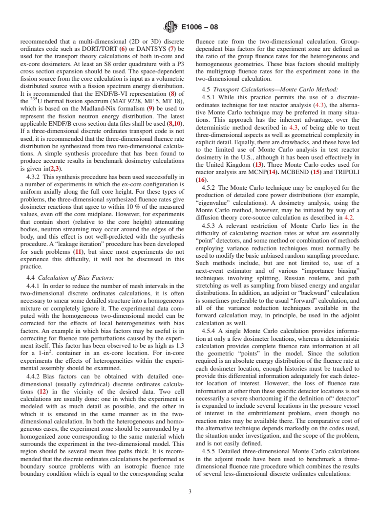ASTM E1006-08 - Standard Practice for Analysis and Interpretation of Physics Dosimetry Results for Test Reactors, E 706(II)