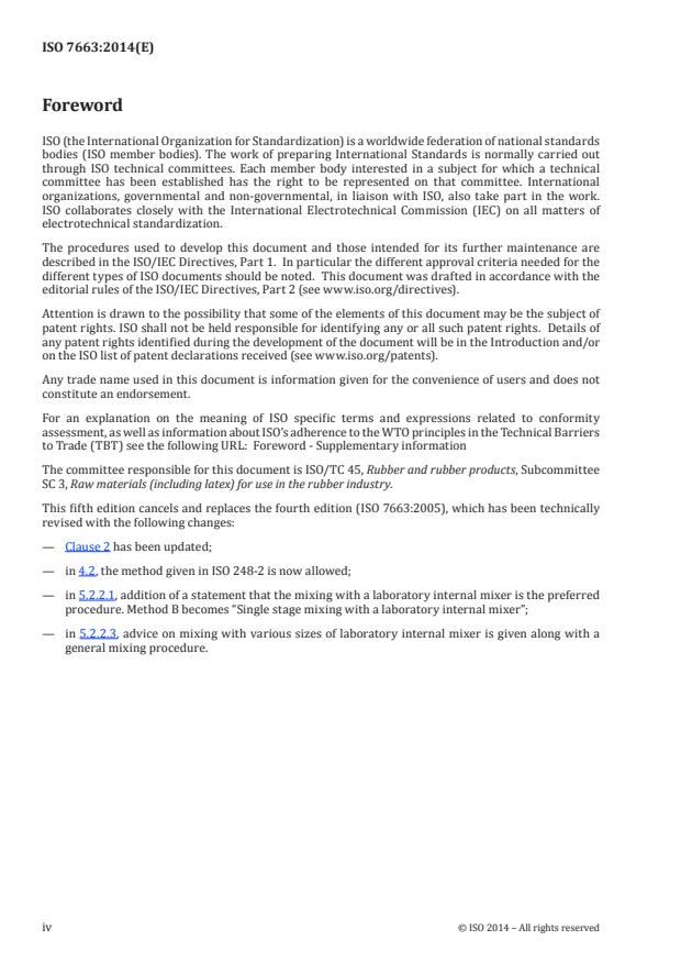 ISO 7663:2014 ISO 7663:2014 - Halogenated isobutene-isoprene rubber (BIIR and CIIR) -- Evaluation procedures - Page 4 preview