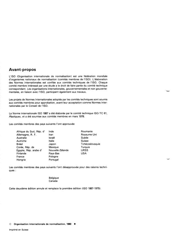 ISO 1887:1980 ISO 1887:1980 - Verre textile -- Détermination de la teneur en matieres combustibles - Page 2 preview
