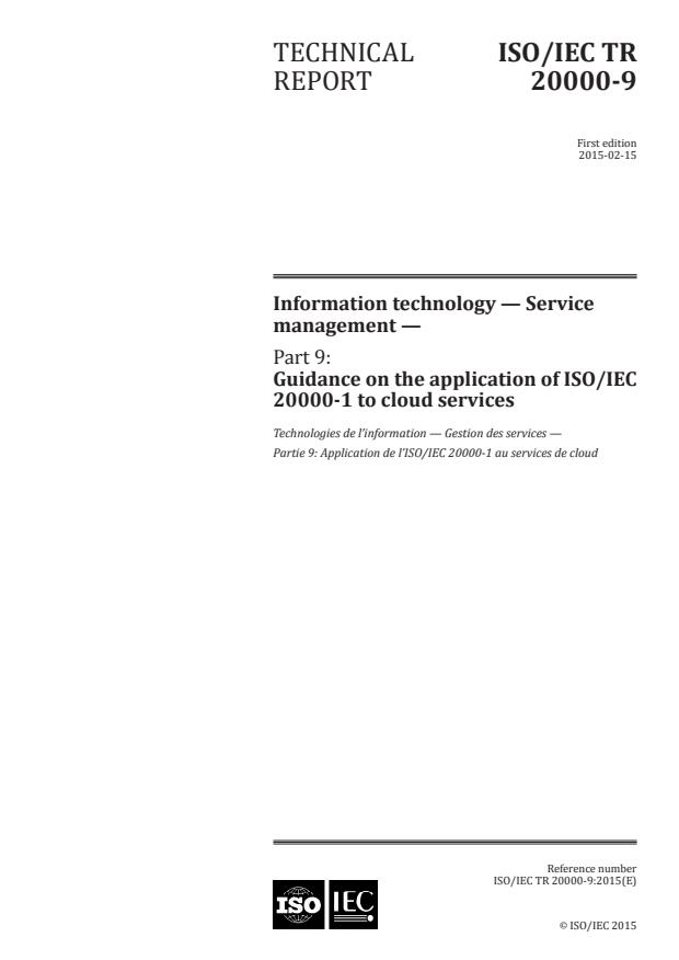 ISO/IEC TR 20000-9:2015 - Information technology -- Service management
