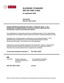 EN 13501-2:2023 - Page 1 preview