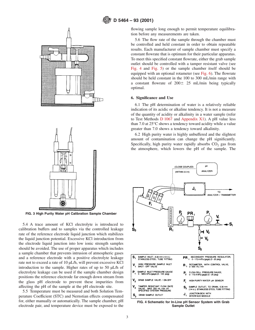 ASTM D5464-93(2001) - Standard Test Methods for pH Measurement of Water of Low Conductivity