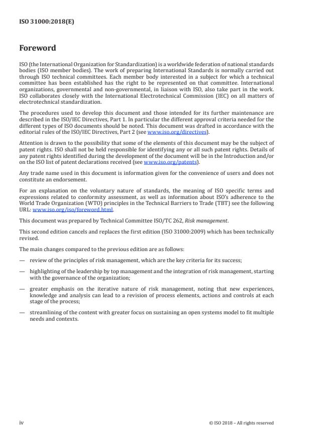 ISO 31000:2018 ISO 31000:2018 - Risk management -- Guidelines - Page 4 preview