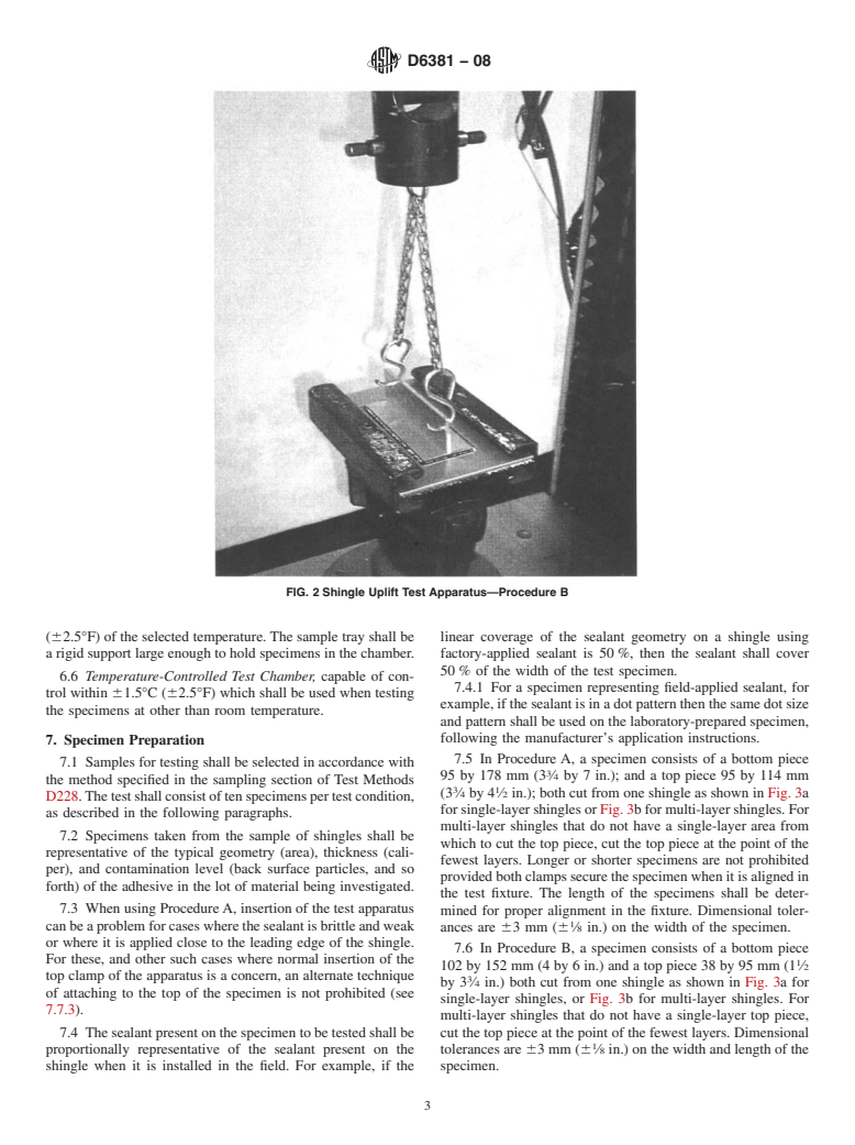 ASTM D6381-08 - Standard Test Method for Measurement of Asphalt Shingle Mechanical Uplift Resistance