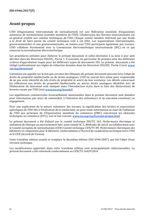 ISO 6946:2017 ISO 6946:2017:Version 08-maj-2020 - Composants et parois de bâtiments -- Résistance thermique et coefficient de transmission thermique -- Méthodes de calcul - Page 4 preview