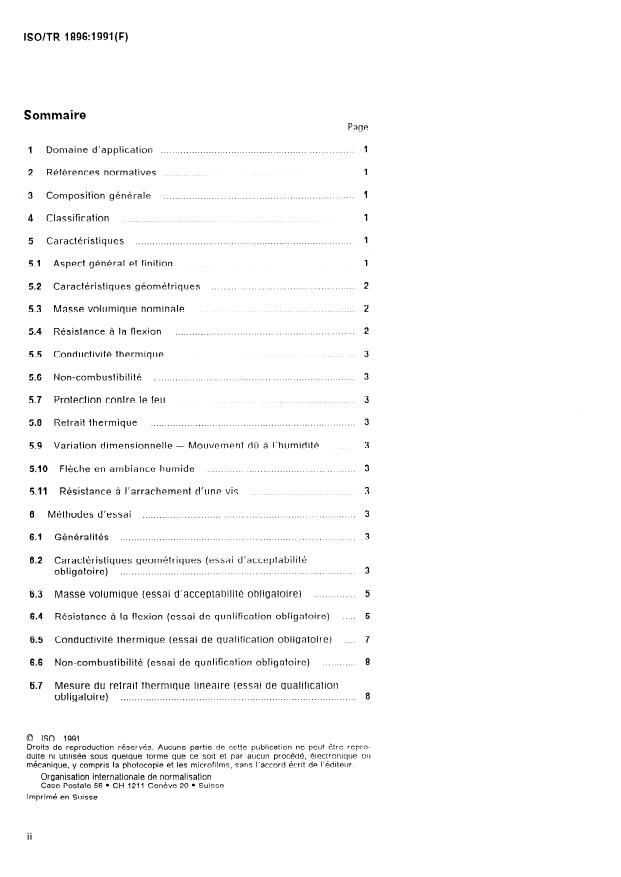ISO/TR 1896:1991 ISO/TR 1896:1991 - Produits en ciment renforcé par des fibres -- Plaques non combustibles, a base de ciment ou silico-calcaires, renforcées par des fibres, pour l'isolation et la protection contre le feu - Page 2 preview