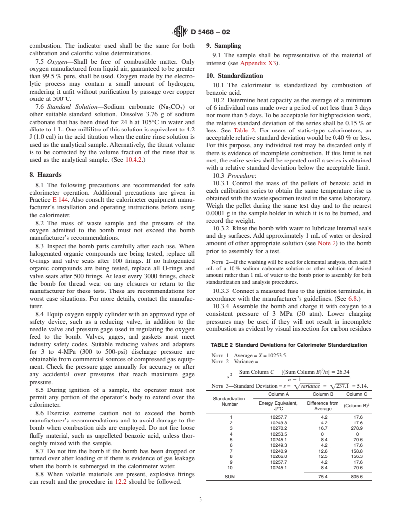 ASTM D5468-02 - Standard Test Method for Gross Calorific and Ash Value of Waste Materials