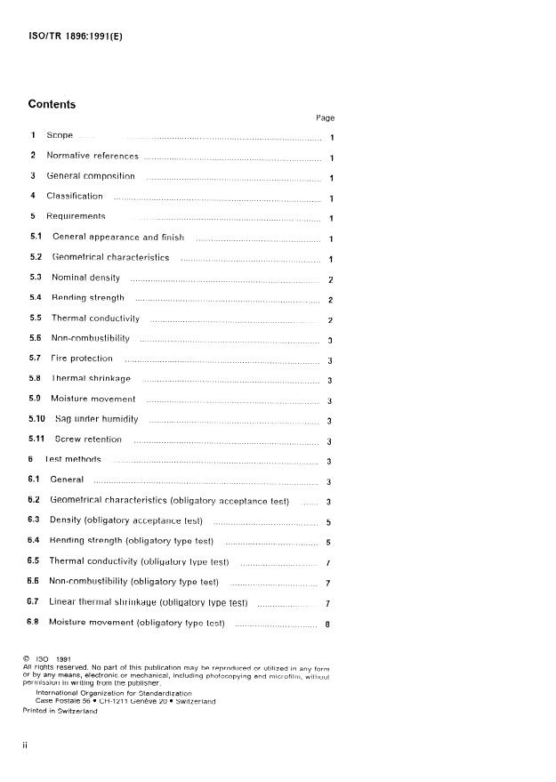 ISO/TR 1896:1991 ISO/TR 1896:1991 - Products in fibre-reinforced cement -- Non-combustible fibre-reinforced boards of calcium silicate or cement for insulation and fire protection - Page 2 preview