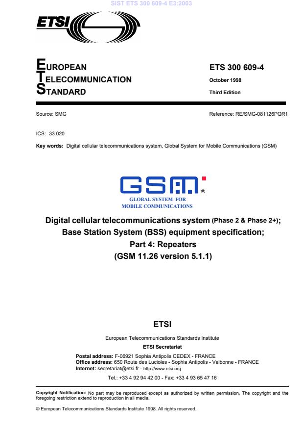 ETS 300 609-4 E3:2003