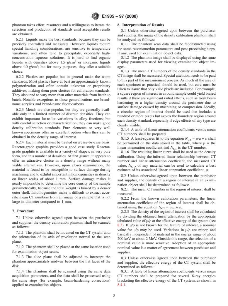 ASTM E1935-97(2008) - Standard Test Method for Calibrating and Meausring CT Density