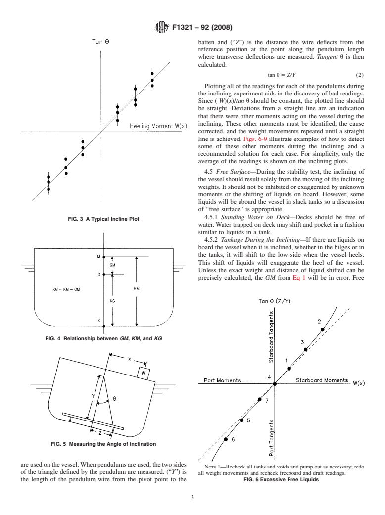 ASTM F1321-92(2008) - Standard Guide for Conducting a Stability Test (Lightweight Survey and Inclining Experiment) to Determine the Light Ship Displacement and Centers of Gravity of a Vessel