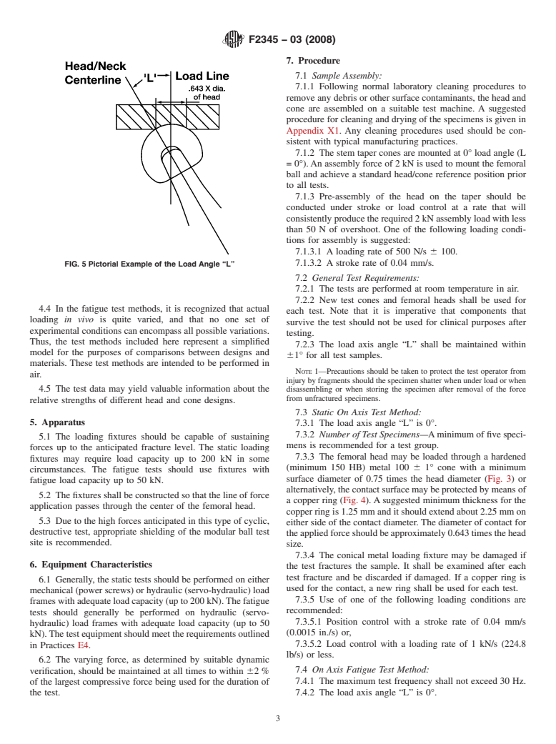 ASTM F2345-03(2008) - Standard Test Methods for Determination of Static and Cyclic Fatigue Strength of Ceramic Modular Femoral Heads