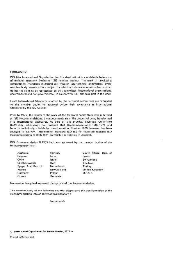 ISO 1897-5:1977 ISO 1897-5:1977 - Phenol, o-cresol, m-cresol, p-cresol, cresylic acid and xylenols for industrial use -- Methods of test - Page 2 preview
