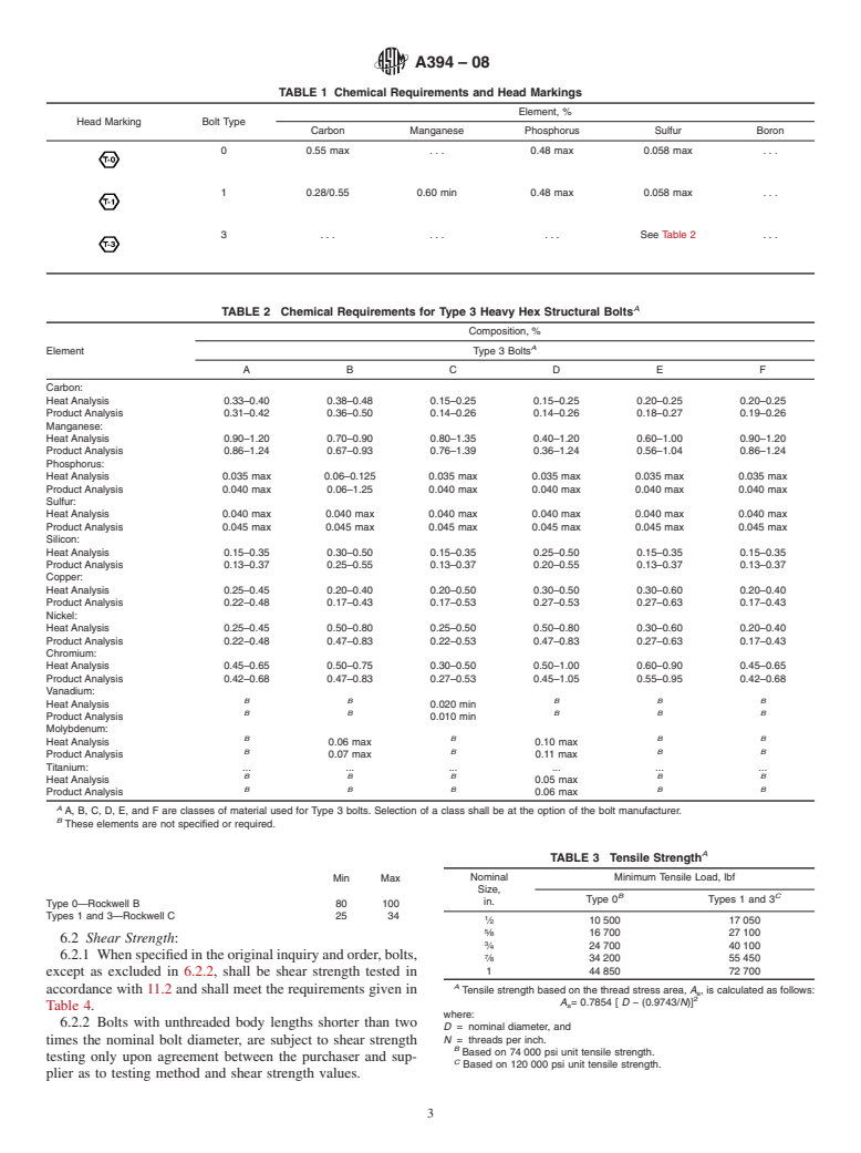 ASTM A394-08 - Standard Specification for Steel Transmission Tower Bolts, Zinc-Coated and Bare