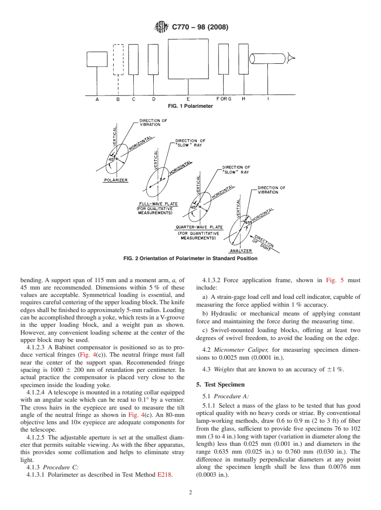 ASTM C770-98(2008) - Standard Test Method for Measurement of Glass Stress&#8212;Optical Coefficient