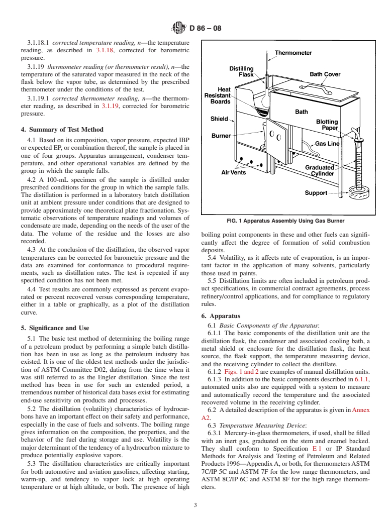 ASTM D86-08 - Standard Test Method for Distillation of Petroleum Products at Atmospheric Pressure