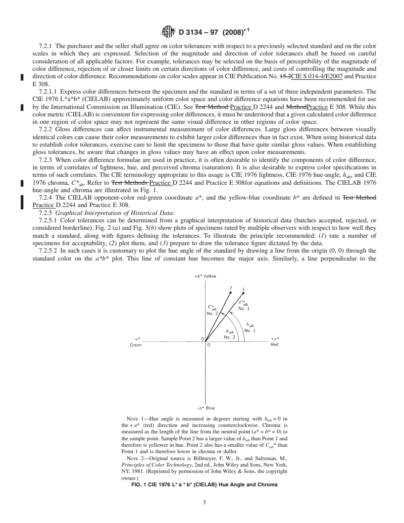 REDLINE ASTM D3134-97(2008)e1 - Standard Practice for Establishing Color and Gloss Tolerances