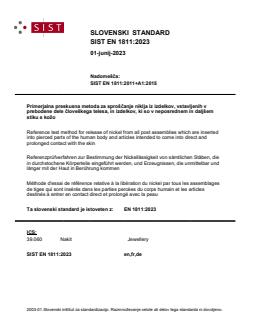 SIST EN 1811:2023 - Page 1 preview