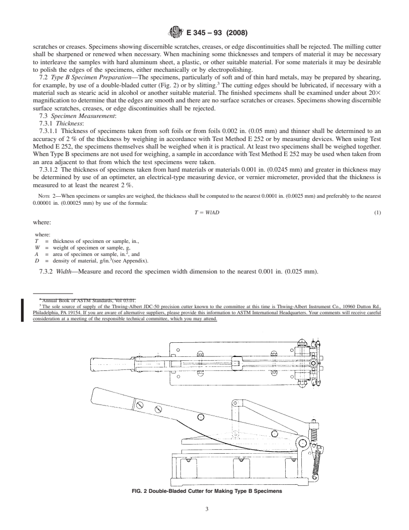 REDLINE ASTM E345-93(2008) - Standard Test Methods of Tension Testing of Metallic Foil